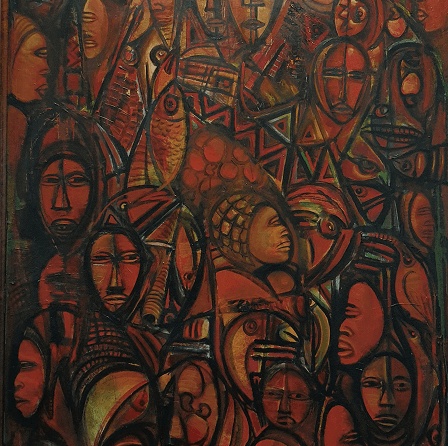 Padrão decorativo moçambicano colorido